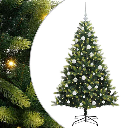 Albero di Natale Artificiale Pieghevole 150 LED Verde 150 cm
