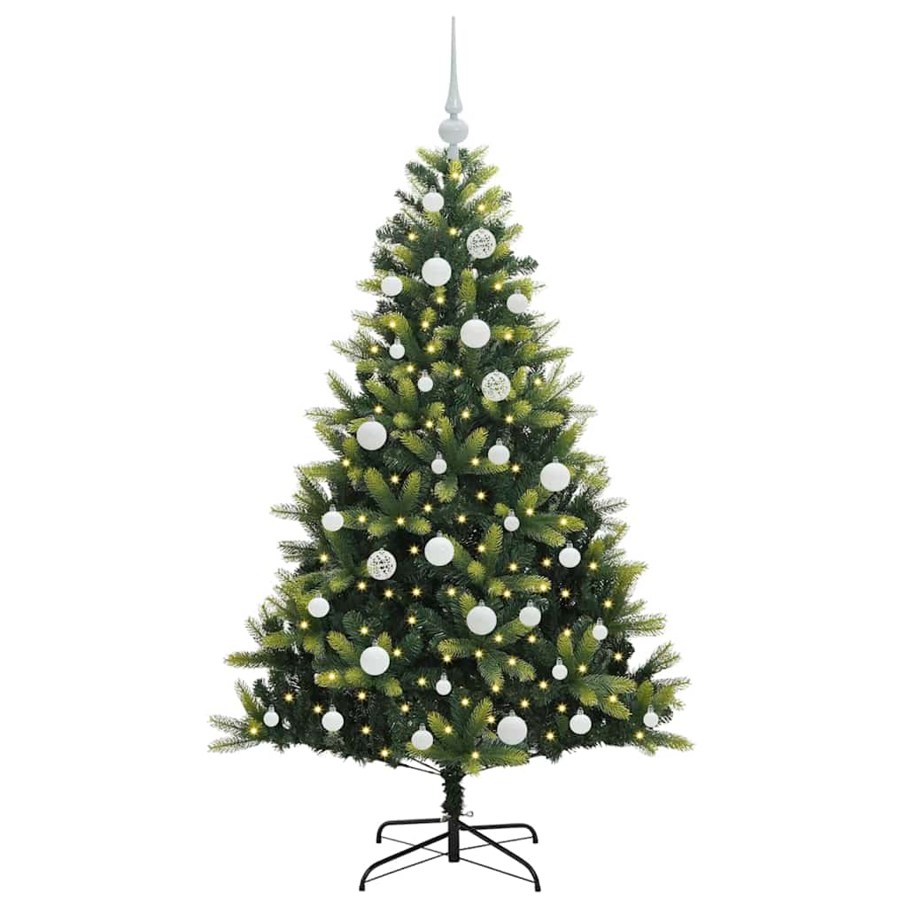 Albero di Natale Artificiale Pieghevole 150 LED Verde 150 cm