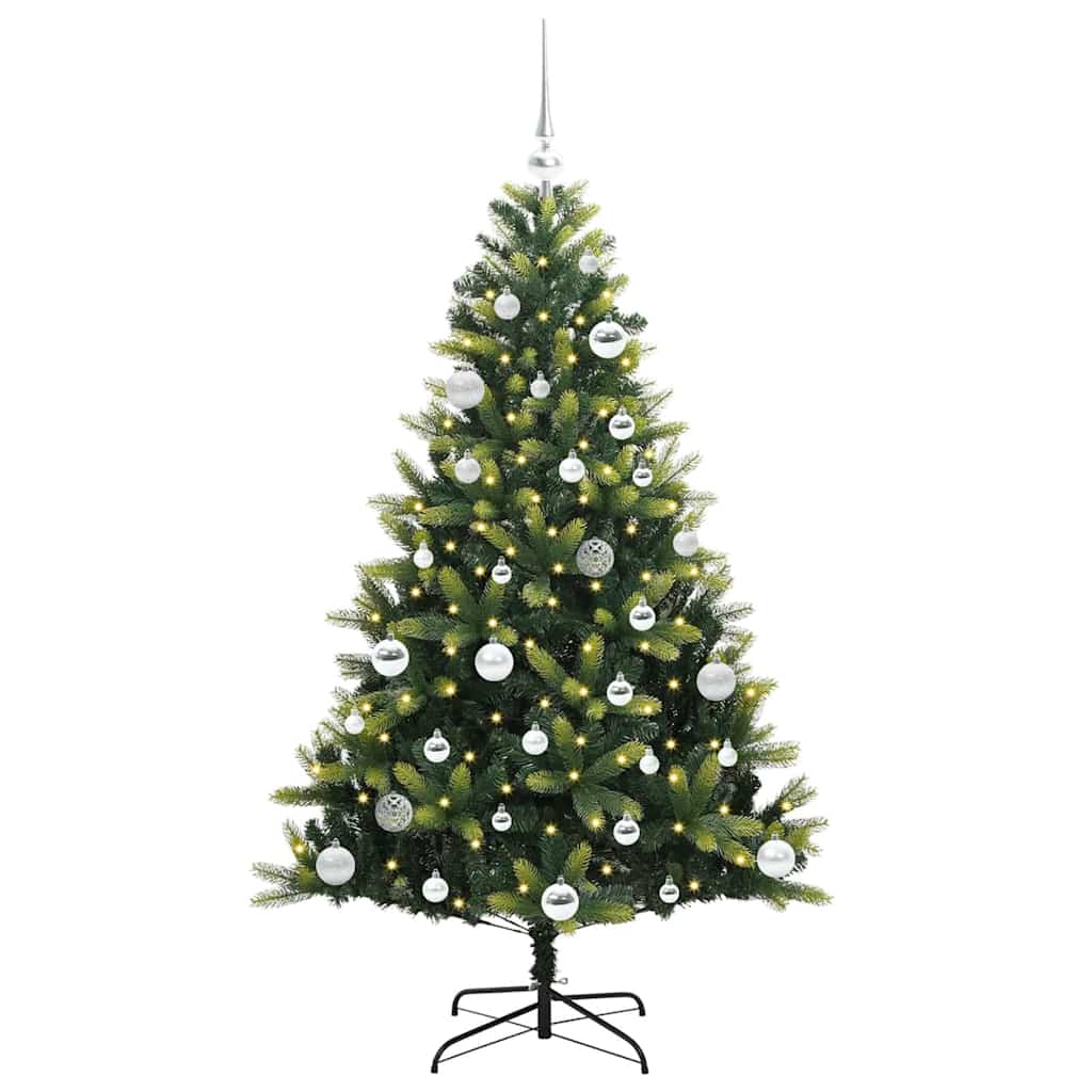 Albero di Natale Artificiale Pieghevole 150 LED Verde 150 cm
