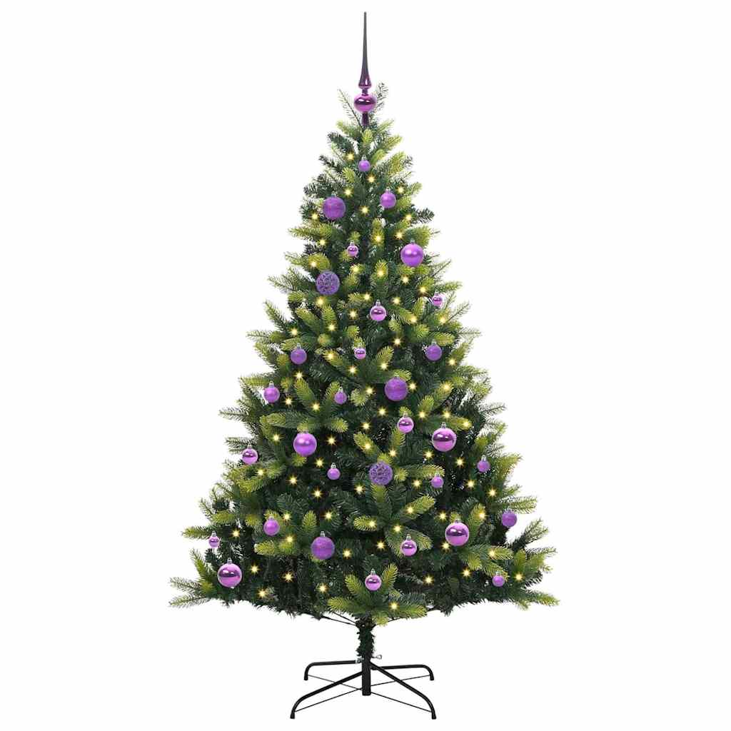 Albero di Natale Artificiale Pieghevole 150 LED Verde 150 cm