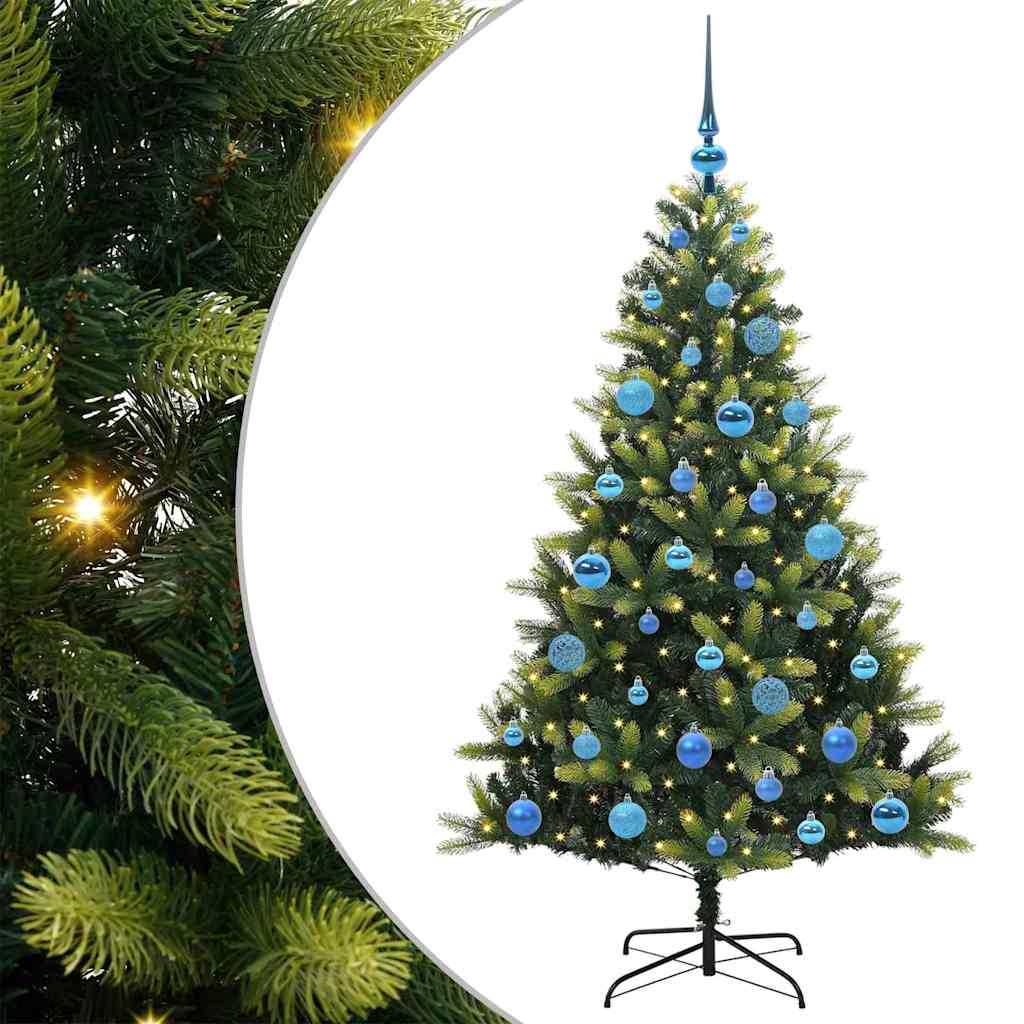 Albero di Natale Artificiale Pieghevole 150 LED Verde 150 cm