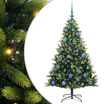 Albero di Natale Artificiale Pieghevole 150 LED Verde 150 cm