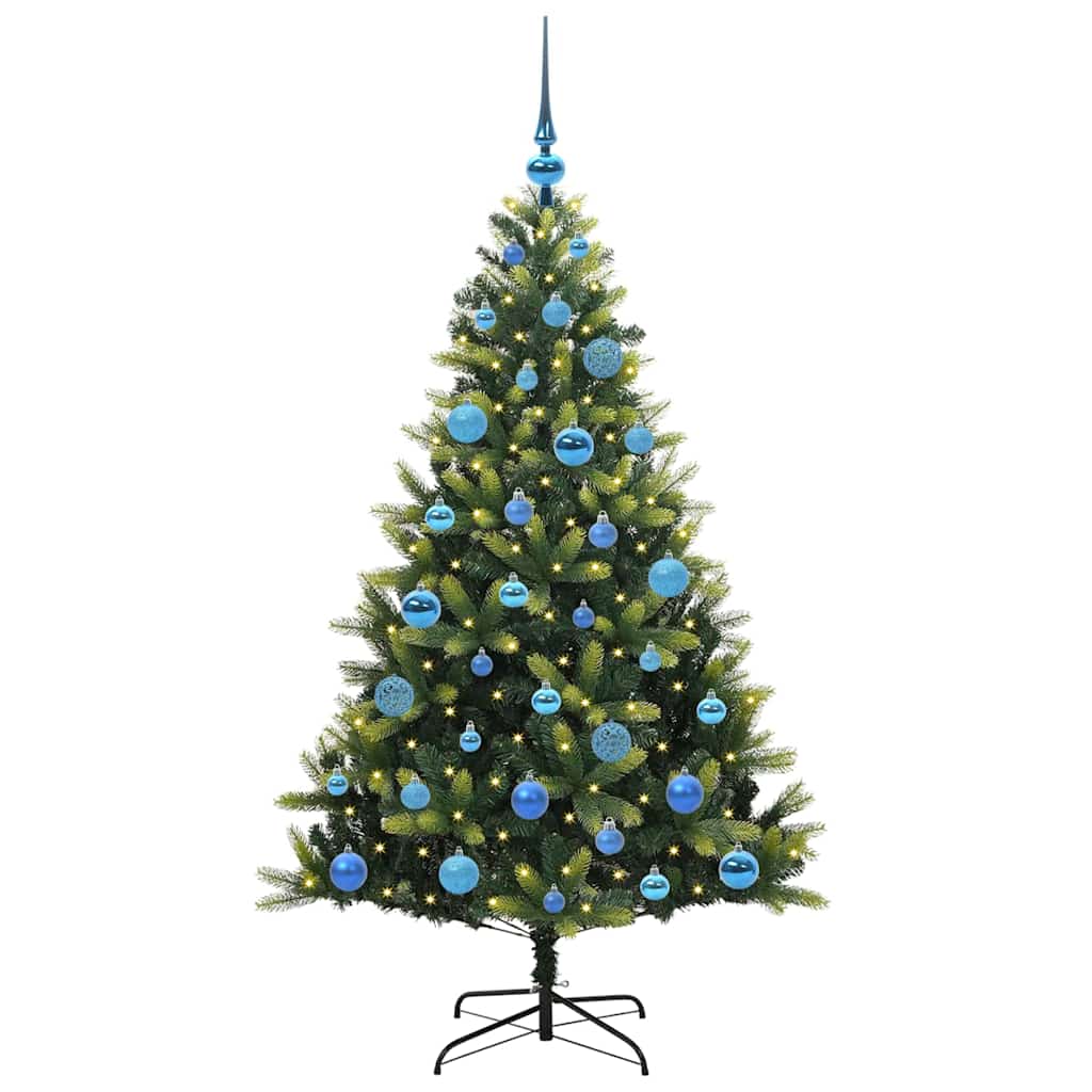 Albero di Natale Artificiale Pieghevole 150 LED Verde 150 cm