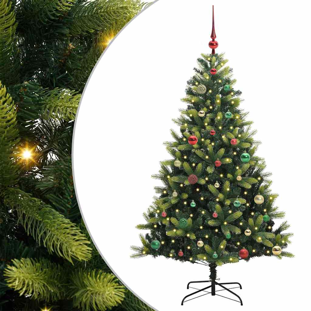 Albero di Natale Artificiale Pieghevole 150 LED Verde 150 cm