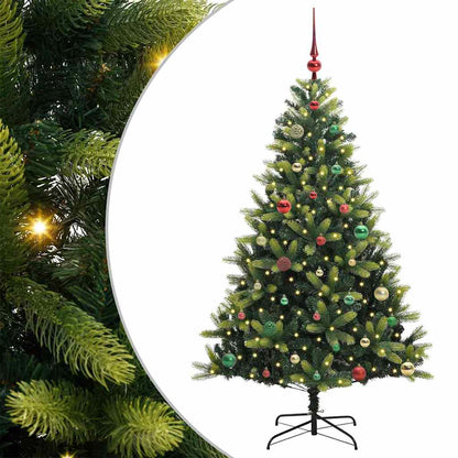 Albero di Natale Artificiale Pieghevole 150 LED Verde 150 cm