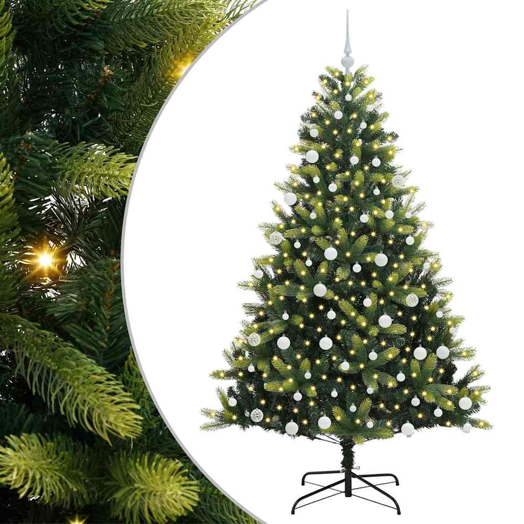 Albero di Natale Artificiale a Cerniera con 300 LED 180 cm