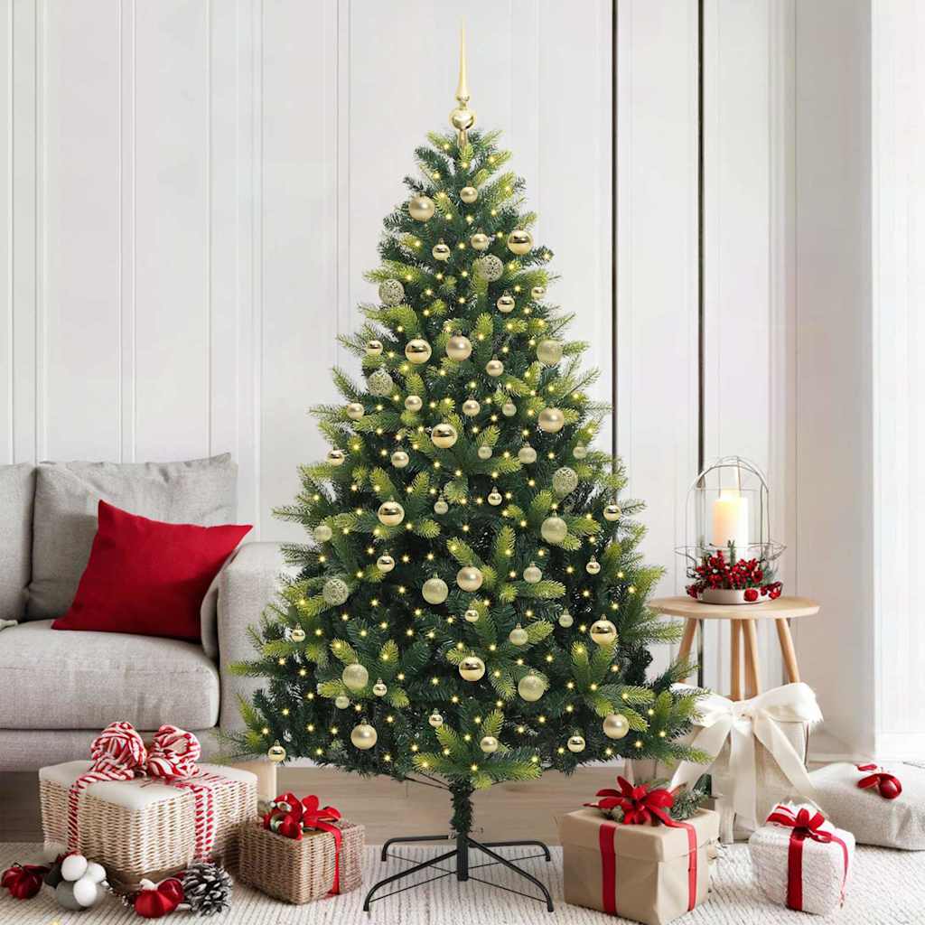 Albero di Natale Artificiale a Cerniera con 300 LED 180 cm