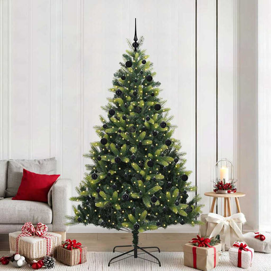 Albero di Natale Artificiale a Cerniera con 300 LED 210 cm
