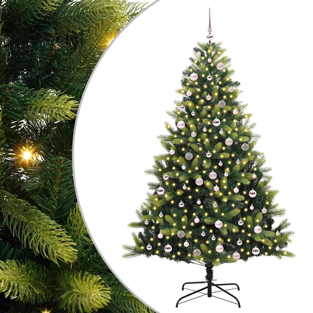 Albero di Natale Artificiale a Cerniera con 300 LED 240 cm