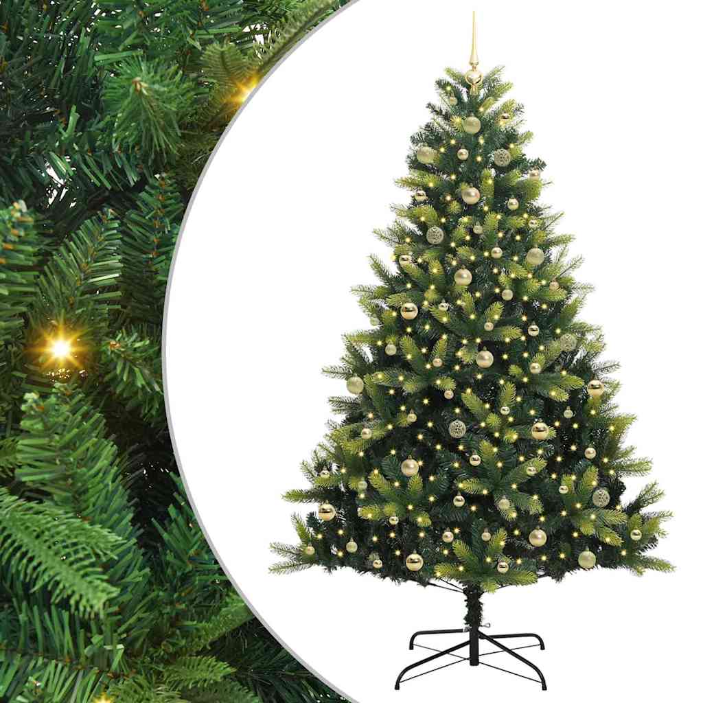Albero di Natale Artificiale a Cerniera con 300 LED 240 cm