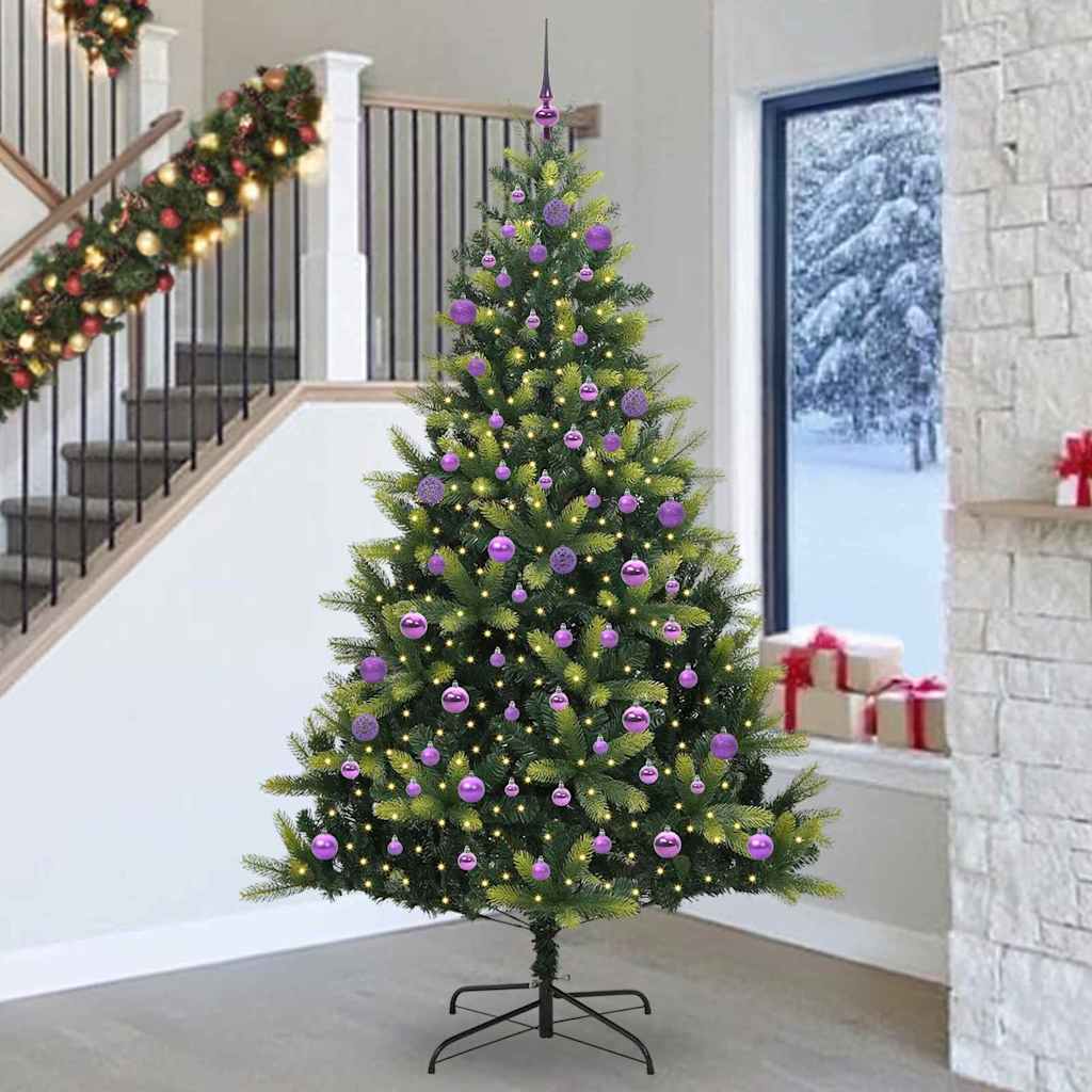 Albero di Natale Artificiale a Cerniera con 300 LED 240 cm