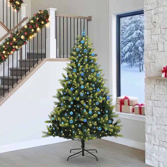 Albero di Natale Artificiale a Cerniera con 300 LED 240 cm