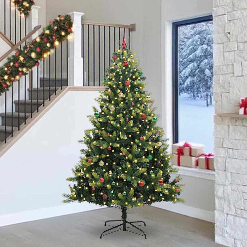 Albero di Natale Artificiale a Cerniera con 300 LED 240 cm