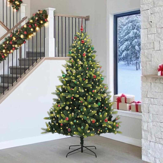 Albero di Natale Artificiale a Cerniera con 300 LED 240 cm