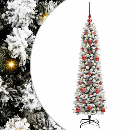 Albero di Natale artificiale con 150 LED Verde e bianco 120 cm