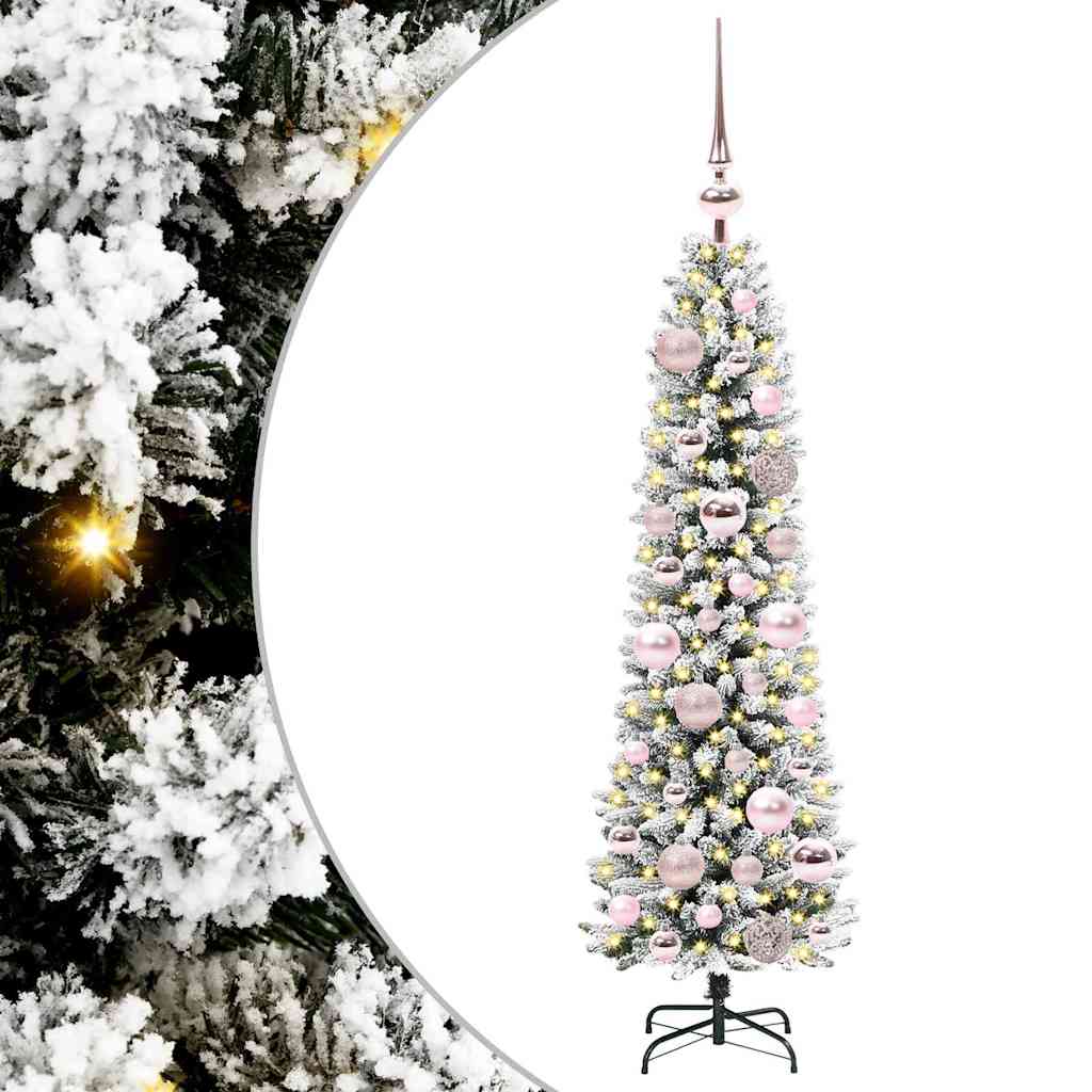 Albero di Natale artificiale con 150 LED Verde e bianco 120 cm