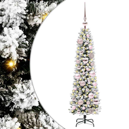 Albero di Natale artificiale con 150 LED Verde e bianco 120 cm
