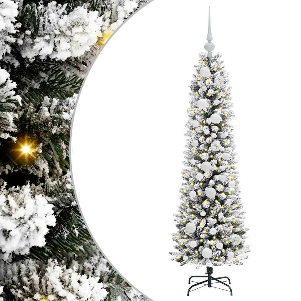 Albero di Natale artificiale con 150 LED Verde e bianco 120 cm
