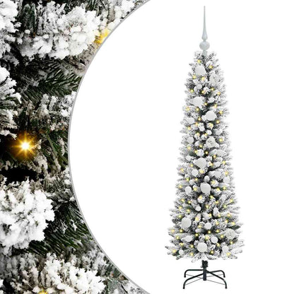 Albero di Natale artificiale con 150 LED Verde e bianco 120 cm