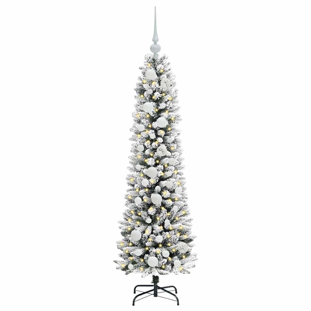 Albero di Natale artificiale con 150 LED Verde e bianco 120 cm