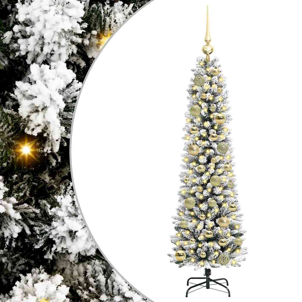 Albero di Natale artificiale con 150 LED Verde e bianco 120 cm