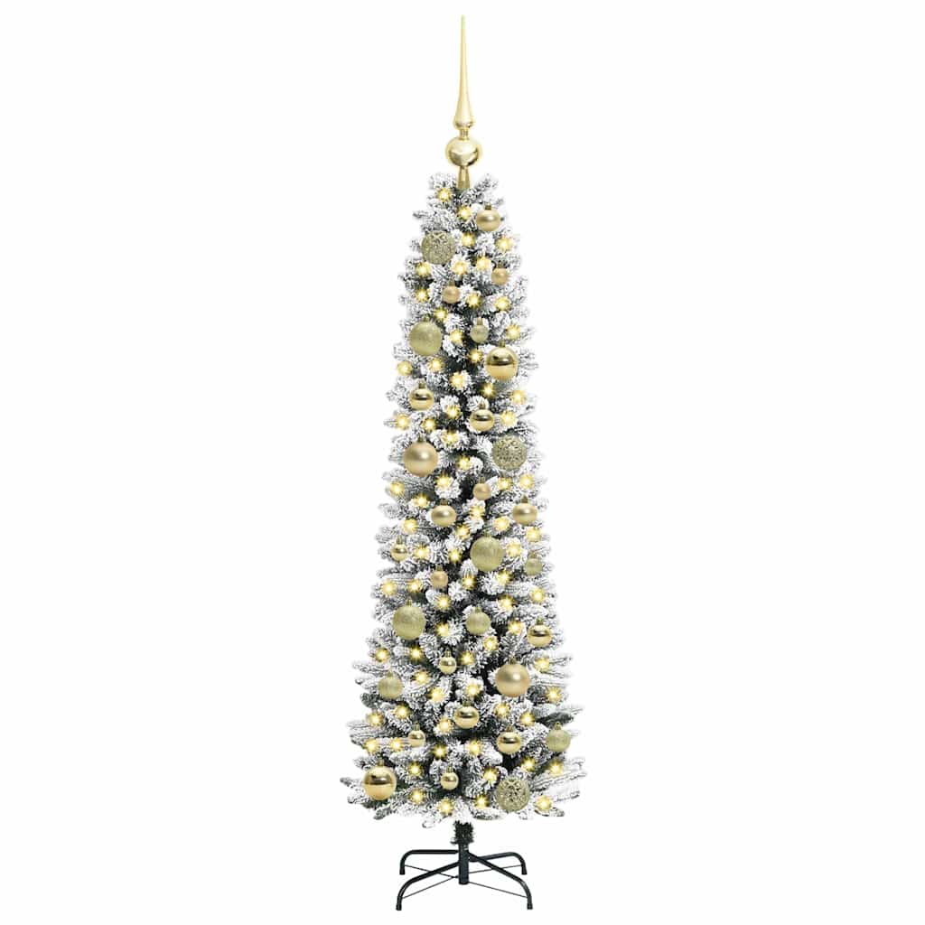Albero di Natale artificiale con 150 LED Verde e bianco 120 cm