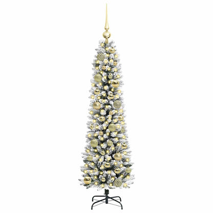 Albero di Natale artificiale con 150 LED Verde e bianco 120 cm