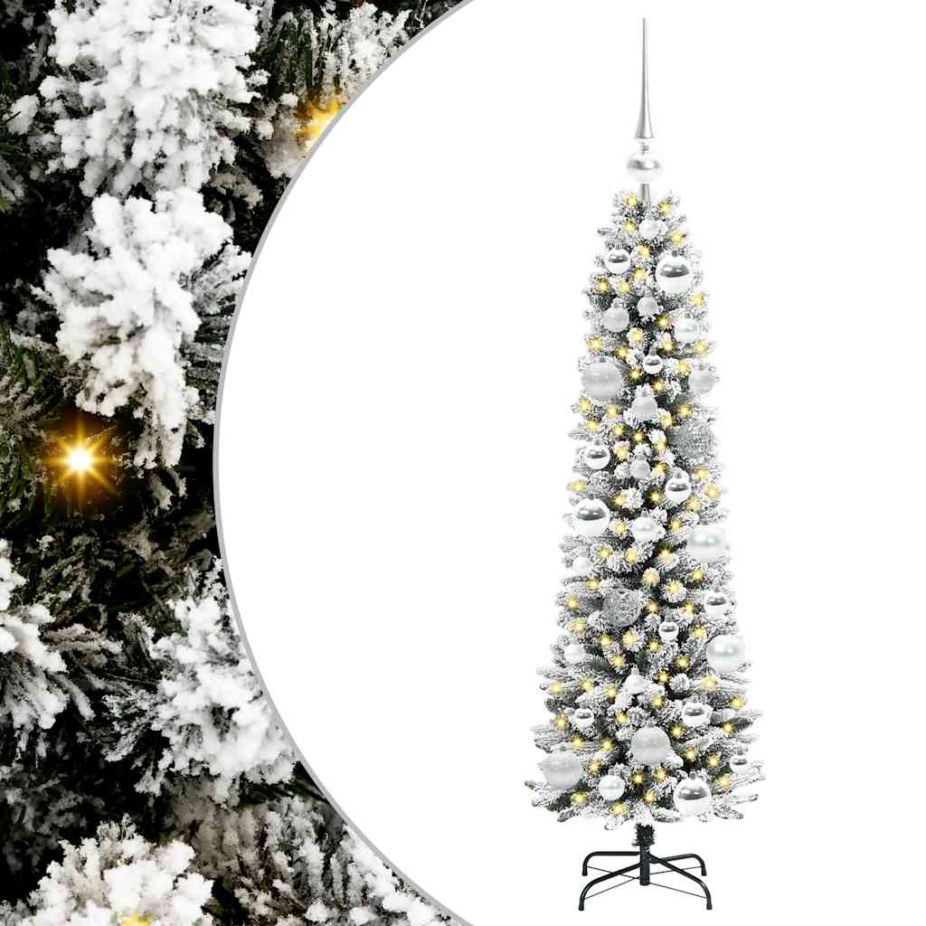 Albero di Natale artificiale con 150 LED Verde e bianco 120 cm
