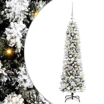Albero di Natale artificiale con 150 LED Verde e bianco 120 cm