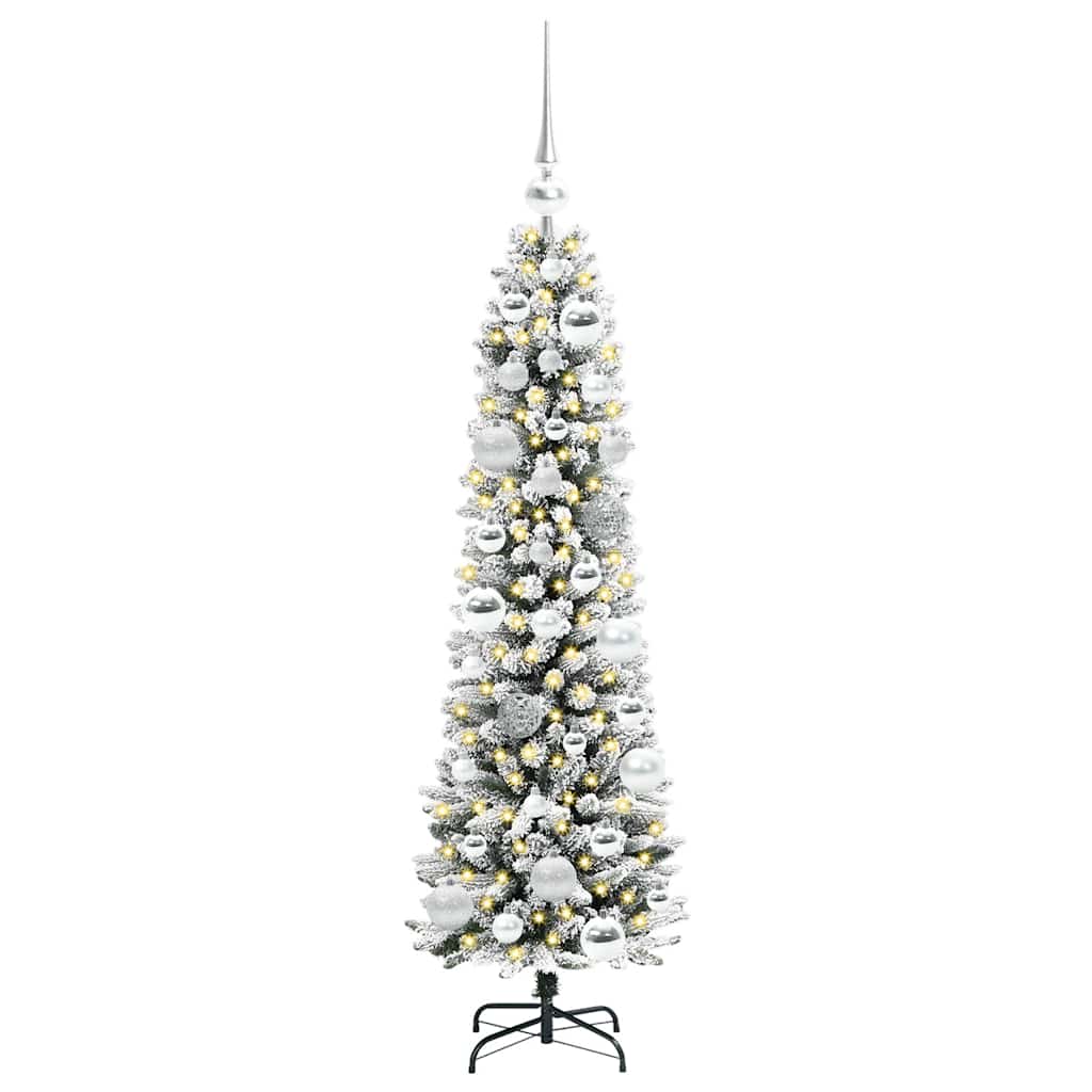 Albero di Natale artificiale con 150 LED Verde e bianco 120 cm