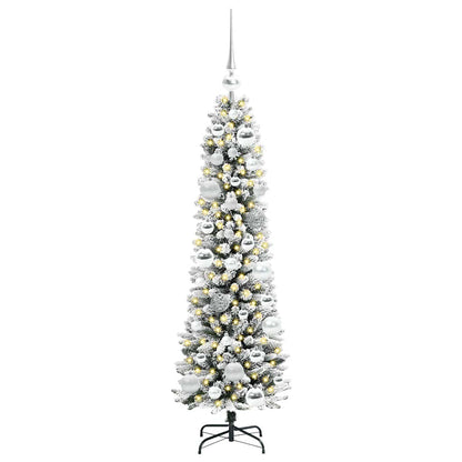 Albero di Natale artificiale con 150 LED Verde e bianco 120 cm