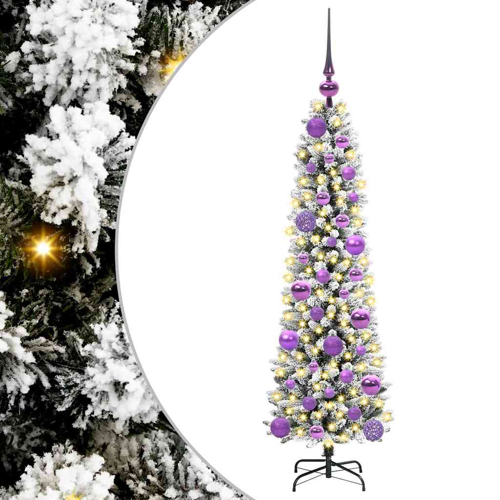 Albero di Natale artificiale con 150 LED Verde e bianco 120 cm