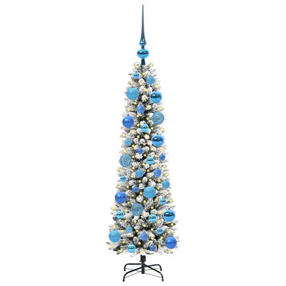 Albero di Natale artificiale con 150 LED Verde e bianco 120 cm