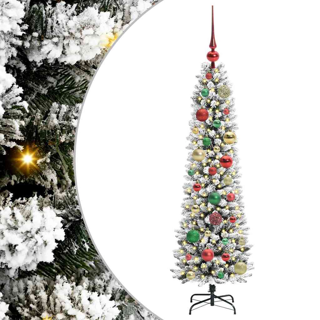 Albero di Natale artificiale con 150 LED Verde e bianco 120 cm