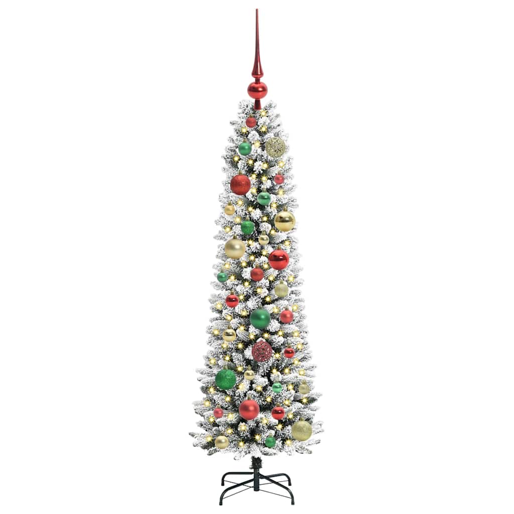 Albero di Natale artificiale con 150 LED Verde e bianco 120 cm