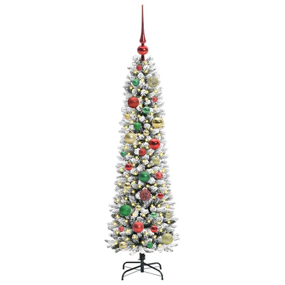 Albero di Natale artificiale con 150 LED Verde e bianco 120 cm