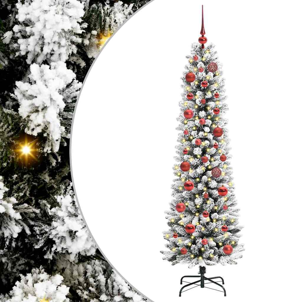 Albero di Natale artificiale con 150 LED Verde e bianco 150 cm