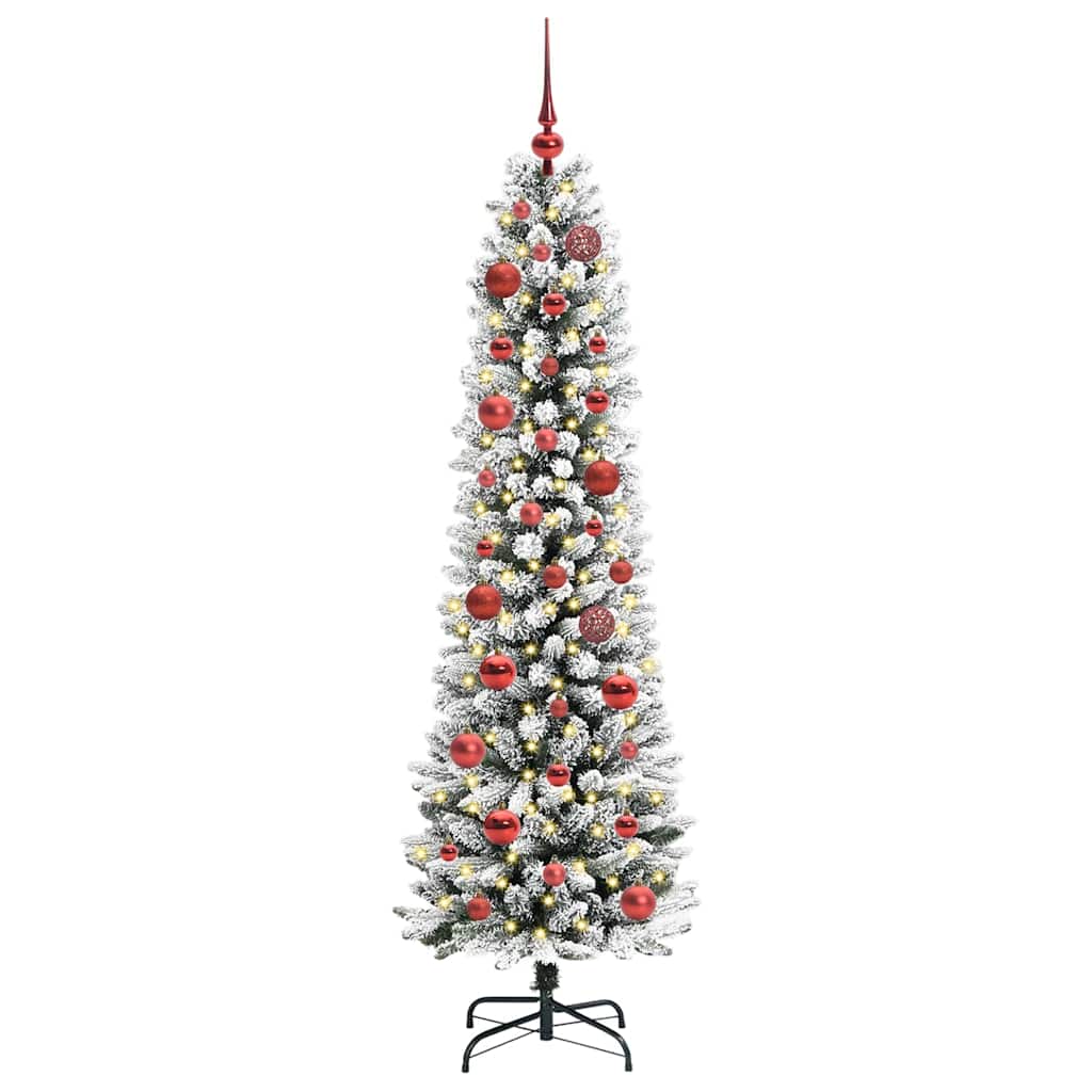 Albero di Natale artificiale con 150 LED Verde e bianco 150 cm
