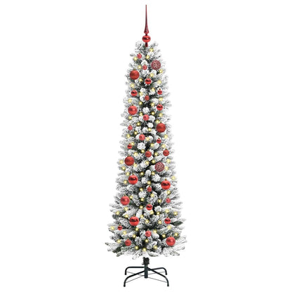 Albero di Natale artificiale con 150 LED Verde e bianco 150 cm