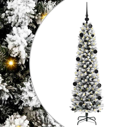 Albero di Natale artificiale con 150 LED Verde e bianco 150 cm