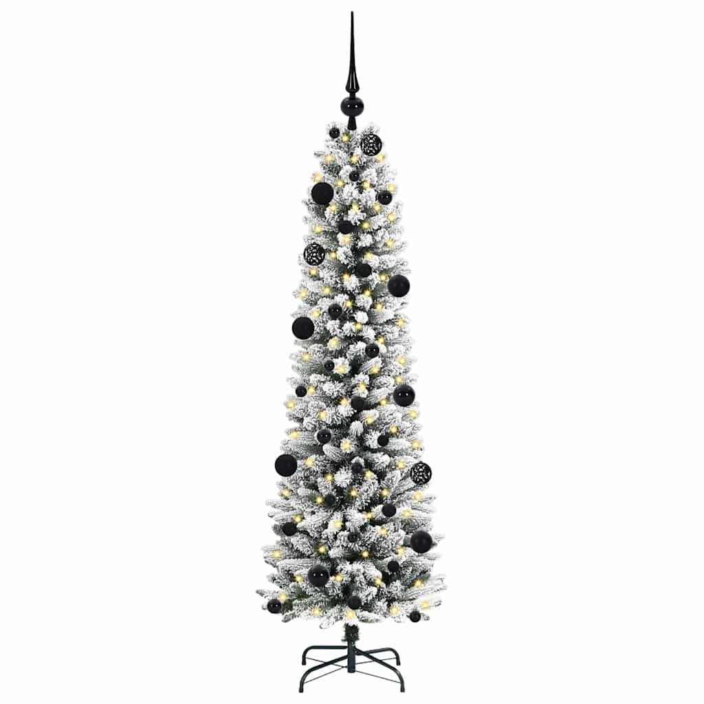 Albero di Natale artificiale con 150 LED Verde e bianco 150 cm