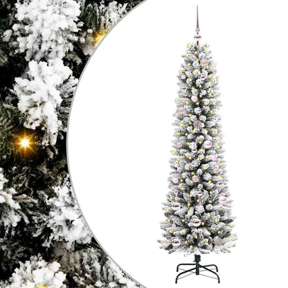 Albero di Natale artificiale con 150 LED Verde e bianco 150 cm