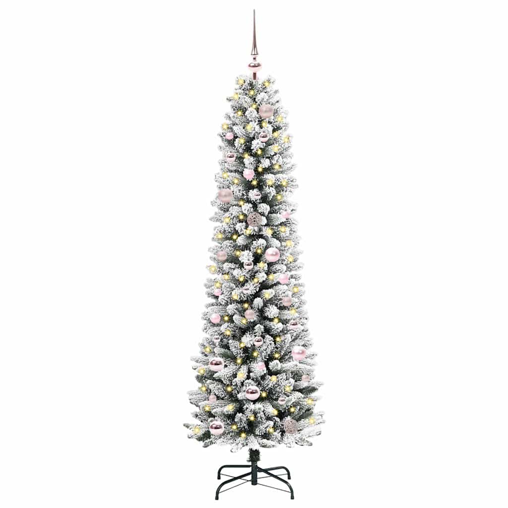 Albero di Natale artificiale con 150 LED Verde e bianco 150 cm