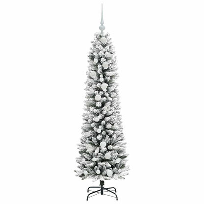 Albero di Natale artificiale con 150 LED Verde e bianco 150 cm