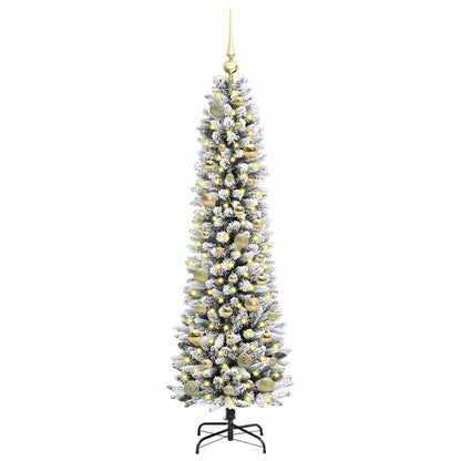 Albero di Natale artificiale con 150 LED Verde e bianco 150 cm