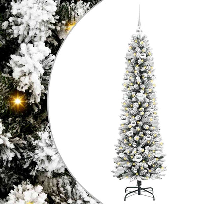 Albero di Natale artificiale con 150 LED Verde e bianco 150 cm
