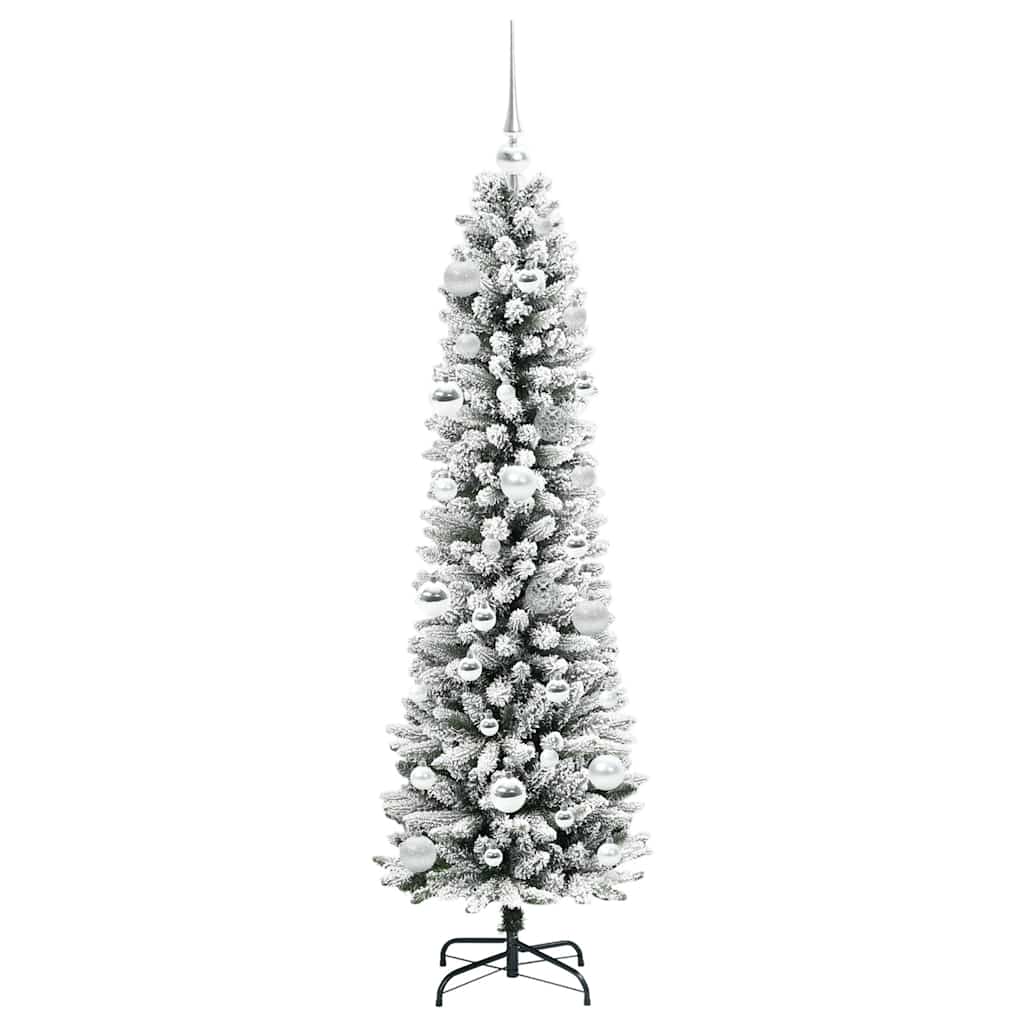 Albero di Natale artificiale con 150 LED Verde e bianco 150 cm