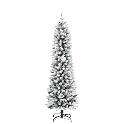 Albero di Natale artificiale con 150 LED Verde e bianco 150 cm