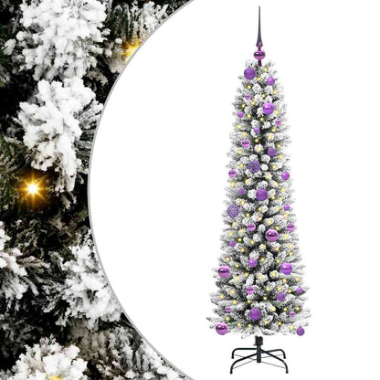 Albero di Natale artificiale con 150 LED Verde e bianco 150 cm