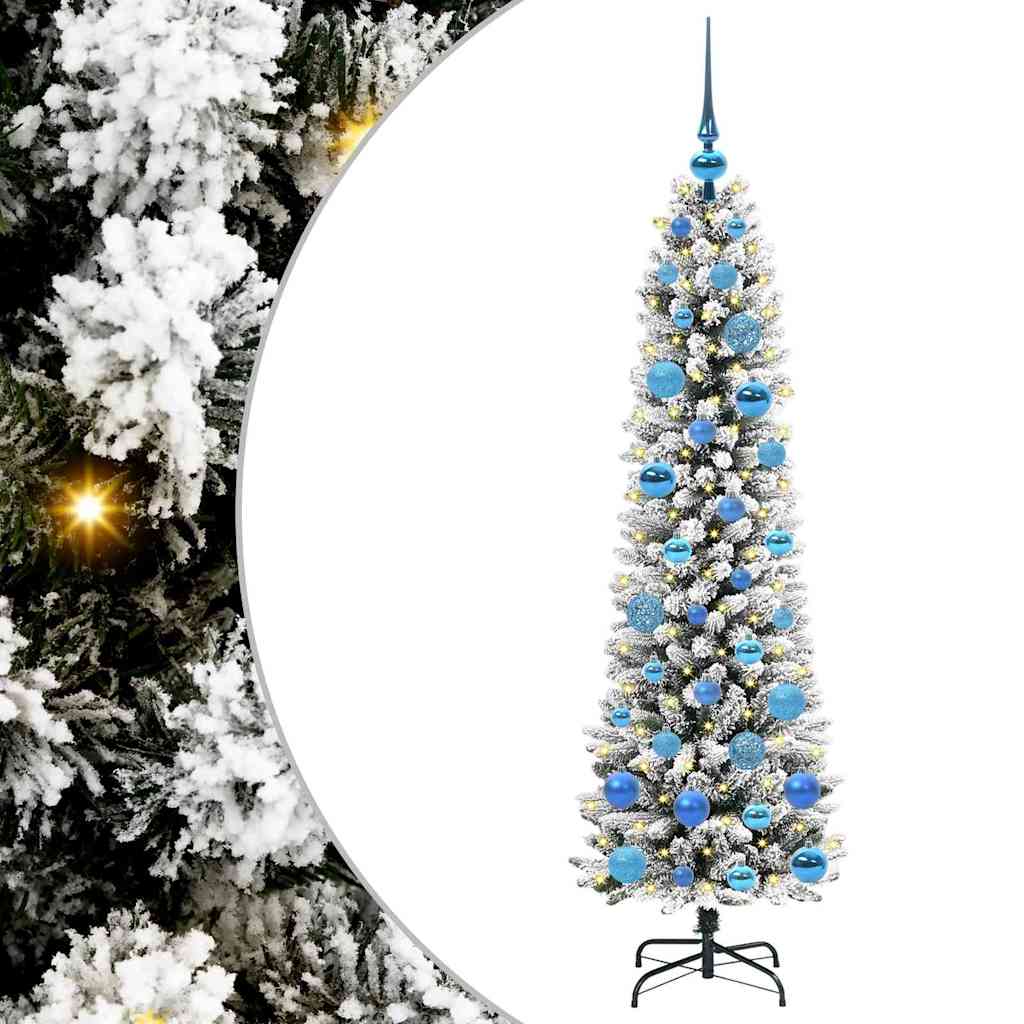 Albero di Natale artificiale con 150 LED Verde e bianco 150 cm